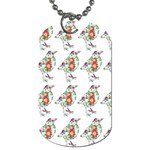 Floral Birds Wallpaper Pattern On White Background Dog Tag (Two Sides) Back