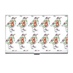 Floral Birds Wallpaper Pattern On White Background Business Card Holders by Nexatart