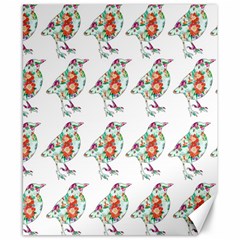 Floral Birds Wallpaper Pattern On White Background Canvas 8  X 10  by Nexatart