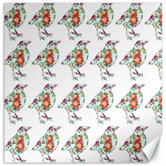 Floral Birds Wallpaper Pattern On White Background Canvas 12  X 12   by Nexatart