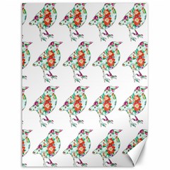 Floral Birds Wallpaper Pattern On White Background Canvas 12  X 16   by Nexatart