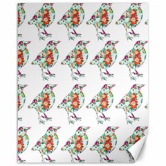 Floral Birds Wallpaper Pattern On White Background Canvas 16  X 20   by Nexatart