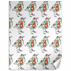 Floral Birds Wallpaper Pattern On White Background Canvas 18  X 24   by Nexatart