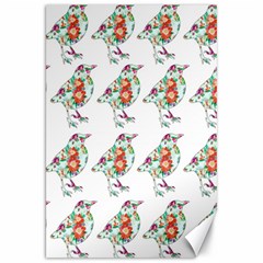 Floral Birds Wallpaper Pattern On White Background Canvas 20  X 30   by Nexatart