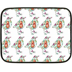 Floral Birds Wallpaper Pattern On White Background Double Sided Fleece Blanket (mini)  by Nexatart