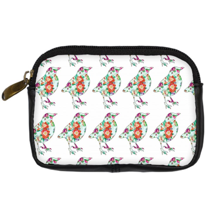 Floral Birds Wallpaper Pattern On White Background Digital Camera Cases