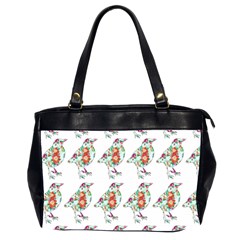 Floral Birds Wallpaper Pattern On White Background Office Handbags (2 Sides)  by Nexatart