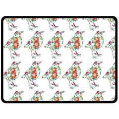 Floral Birds Wallpaper Pattern On White Background Fleece Blanket (large)  by Nexatart