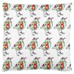 Floral Birds Wallpaper Pattern On White Background Large Cushion Case (Two Sides) Front