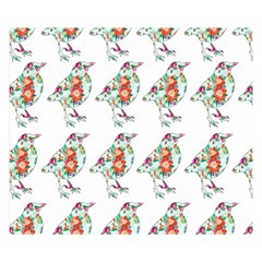 Floral Birds Wallpaper Pattern On White Background Double Sided Flano Blanket (small)  by Nexatart