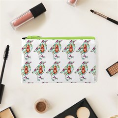 Floral Birds Wallpaper Pattern On White Background Cosmetic Bag (xs) by Nexatart