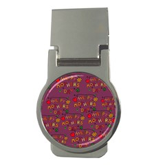 Happy Mothers Day Text Tiling Pattern Money Clips (round)  by Nexatart