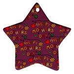 Happy Mothers Day Text Tiling Pattern Star Ornament (Two Sides) Front