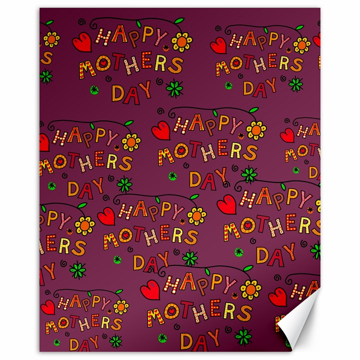 Happy Mothers Day Text Tiling Pattern Canvas 16  x 20  