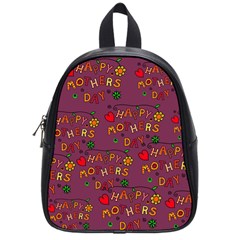 Happy Mothers Day Text Tiling Pattern School Bags (small)  by Nexatart