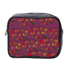 Happy Mothers Day Text Tiling Pattern Mini Toiletries Bag 2-side by Nexatart