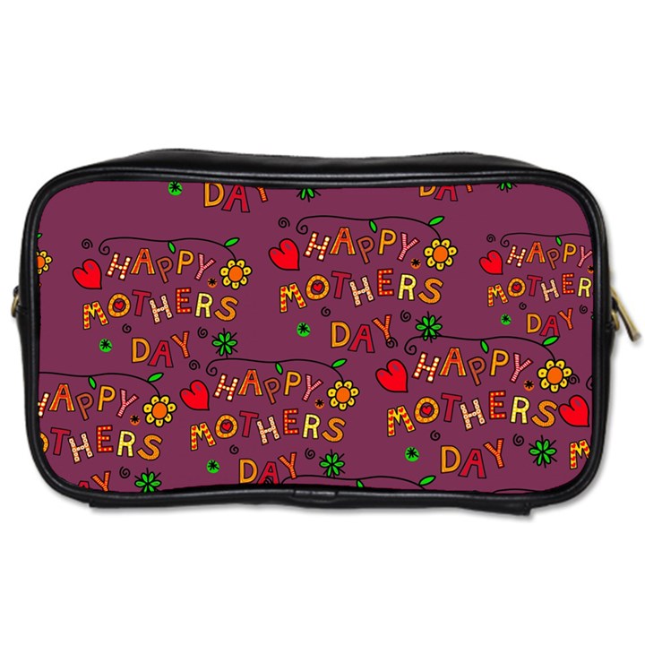 Happy Mothers Day Text Tiling Pattern Toiletries Bags 2-Side