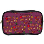 Happy Mothers Day Text Tiling Pattern Toiletries Bags 2-Side Back