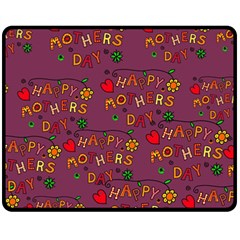 Happy Mothers Day Text Tiling Pattern Fleece Blanket (medium)  by Nexatart