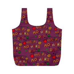 Happy Mothers Day Text Tiling Pattern Full Print Recycle Bags (m)  by Nexatart