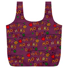 Happy Mothers Day Text Tiling Pattern Full Print Recycle Bags (l)  by Nexatart