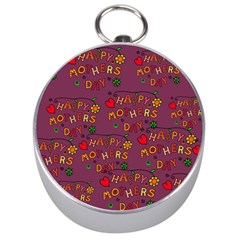 Happy Mothers Day Text Tiling Pattern Silver Compasses by Nexatart