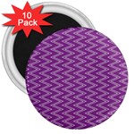 Purple Zig Zag Pattern Background Wallpaper 3  Magnets (10 pack)  Front