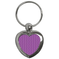 Purple Zig Zag Pattern Background Wallpaper Key Chains (heart)  by Nexatart