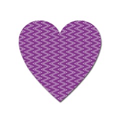 Purple Zig Zag Pattern Background Wallpaper Heart Magnet by Nexatart