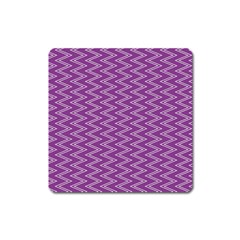 Purple Zig Zag Pattern Background Wallpaper Square Magnet by Nexatart