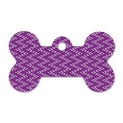 Purple Zig Zag Pattern Background Wallpaper Dog Tag Bone (one Side) by Nexatart