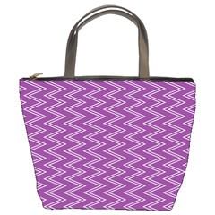 Purple Zig Zag Pattern Background Wallpaper Bucket Bags by Nexatart