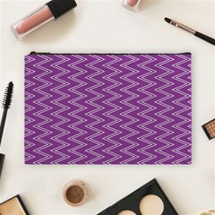 Purple Zig Zag Pattern Background Wallpaper Cosmetic Bag (large)  by Nexatart