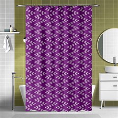 Purple Zig Zag Pattern Background Wallpaper Shower Curtain 48  X 72  (small)  by Nexatart