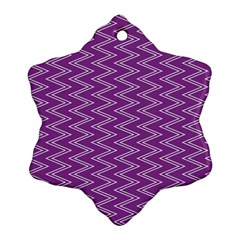 Purple Zig Zag Pattern Background Wallpaper Snowflake Ornament (two Sides) by Nexatart