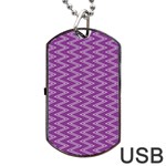 Purple Zig Zag Pattern Background Wallpaper Dog Tag USB Flash (Two Sides) Back