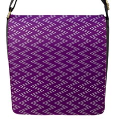 Purple Zig Zag Pattern Background Wallpaper Flap Messenger Bag (s) by Nexatart