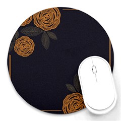 Floral Roses Seamless Pattern Vector Background Round Mousepads by Nexatart