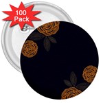 Floral Roses Seamless Pattern Vector Background 3  Buttons (100 pack)  Front