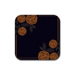 Floral Roses Seamless Pattern Vector Background Rubber Coaster (Square) 