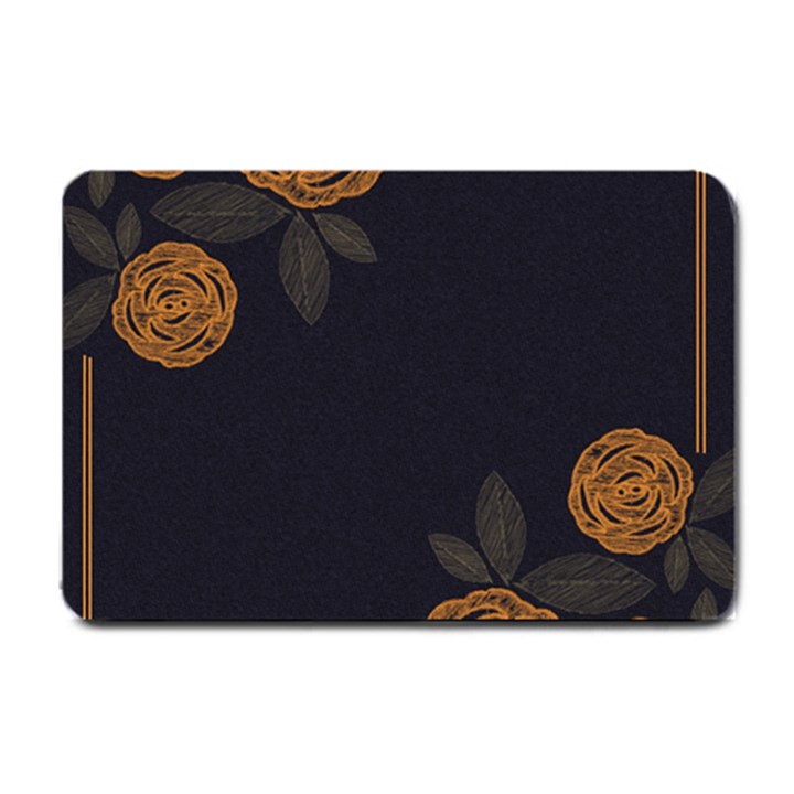 Floral Roses Seamless Pattern Vector Background Small Doormat 