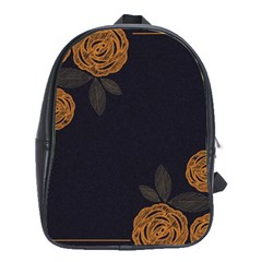 Floral Roses Seamless Pattern Vector Background School Bags(Large) 