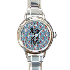 Happy Mothers Day Celebration Round Italian Charm Watch by Nexatart