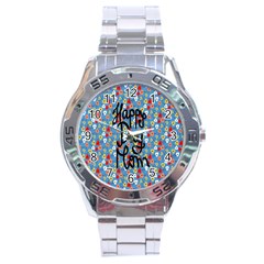 Happy Mothers Day Celebration Stainless Steel Analogue Watch by Nexatart