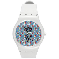 Happy Mothers Day Celebration Round Plastic Sport Watch (m) by Nexatart