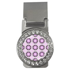 Pretty Pink Floral Purple Seamless Wallpaper Background Money Clips (cz)  by Nexatart