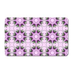 Pretty Pink Floral Purple Seamless Wallpaper Background Magnet (rectangular) by Nexatart