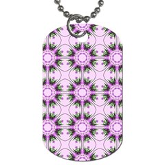 Pretty Pink Floral Purple Seamless Wallpaper Background Dog Tag (one Side) by Nexatart