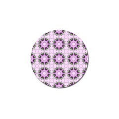 Pretty Pink Floral Purple Seamless Wallpaper Background Golf Ball Marker by Nexatart