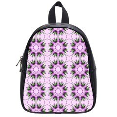 Pretty Pink Floral Purple Seamless Wallpaper Background School Bags (small)  by Nexatart